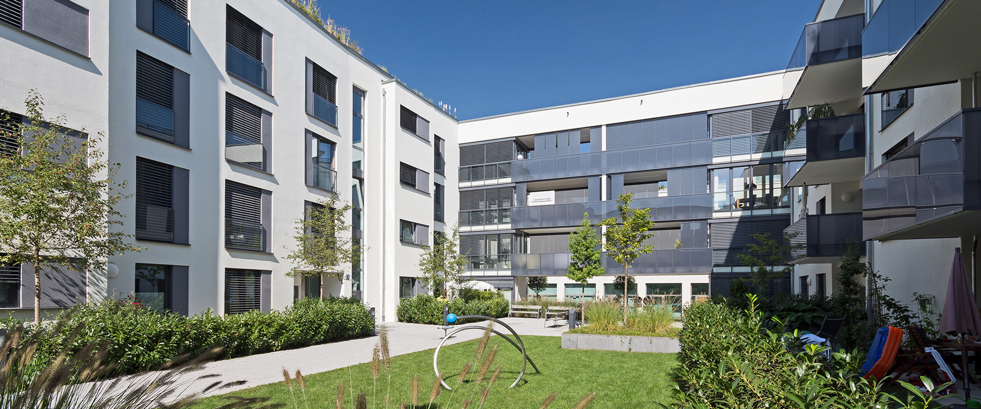 Hofquartier Schwabing. Wohnanlage in München Schwabing