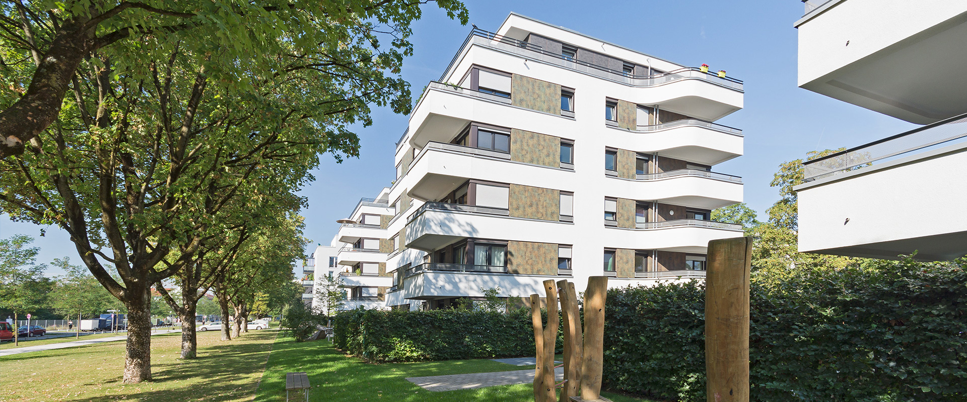 Parkside Leopold. Wohnanlage in München Schwabing