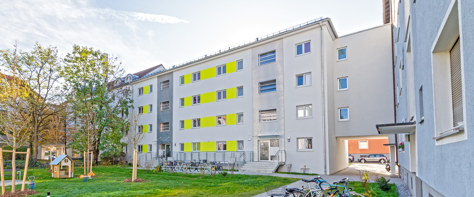 Schäufeleinstraße. Wohnanlage München Laim