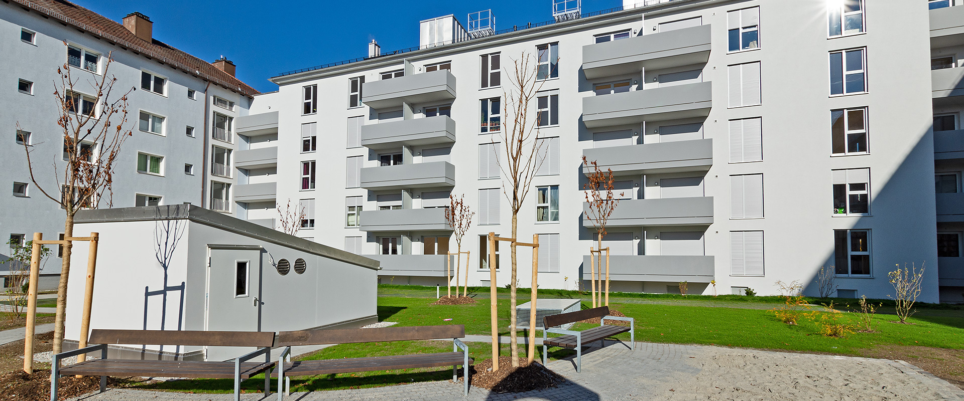 Schäufeleinstraße. Wohnanlage München Laim