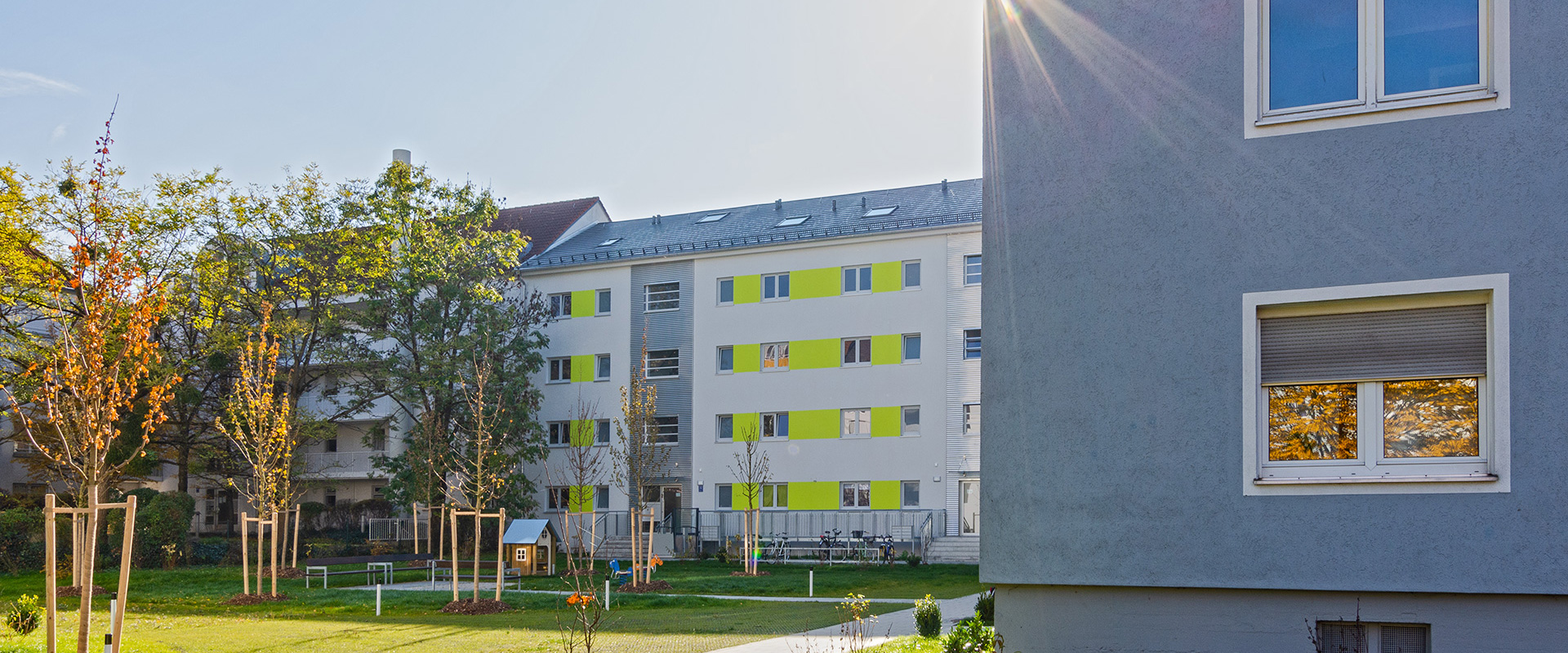 Schäufeleinstraße. Wohnanlage München Laim